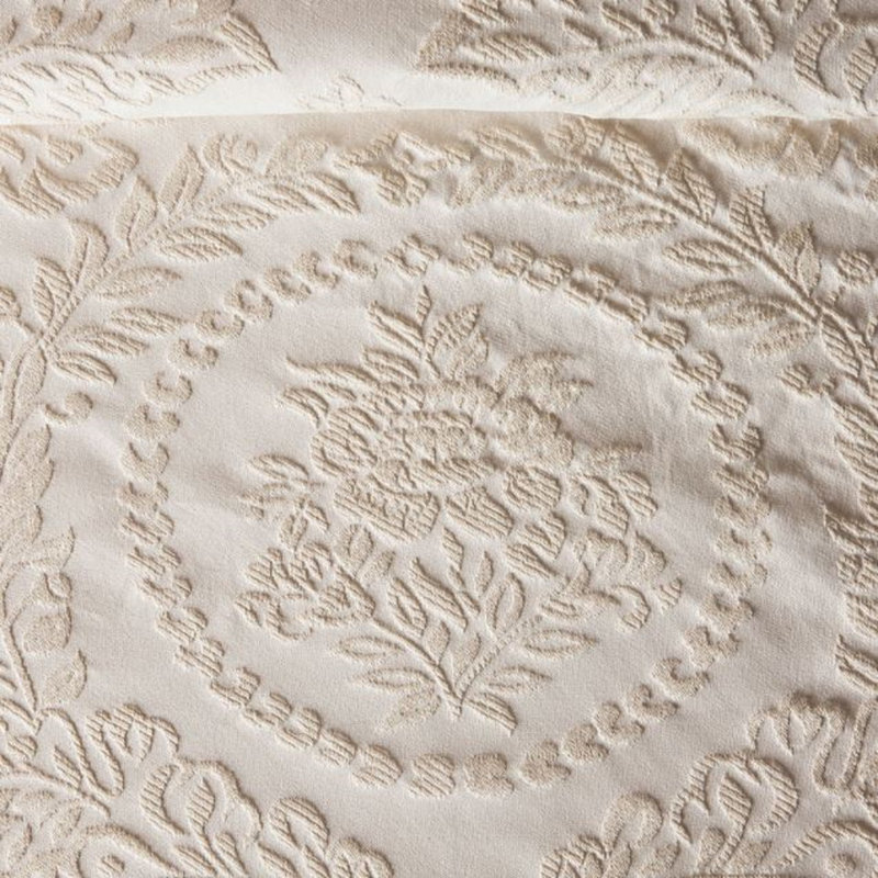 Cotton Blend No Damask Sham Set, Ivory, Euro