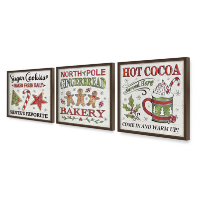 «Santa's Favorite Sugar Cookies», ensemble de 3 reproductions d'art