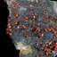 Grande vanadinite sur grille de goethite noire