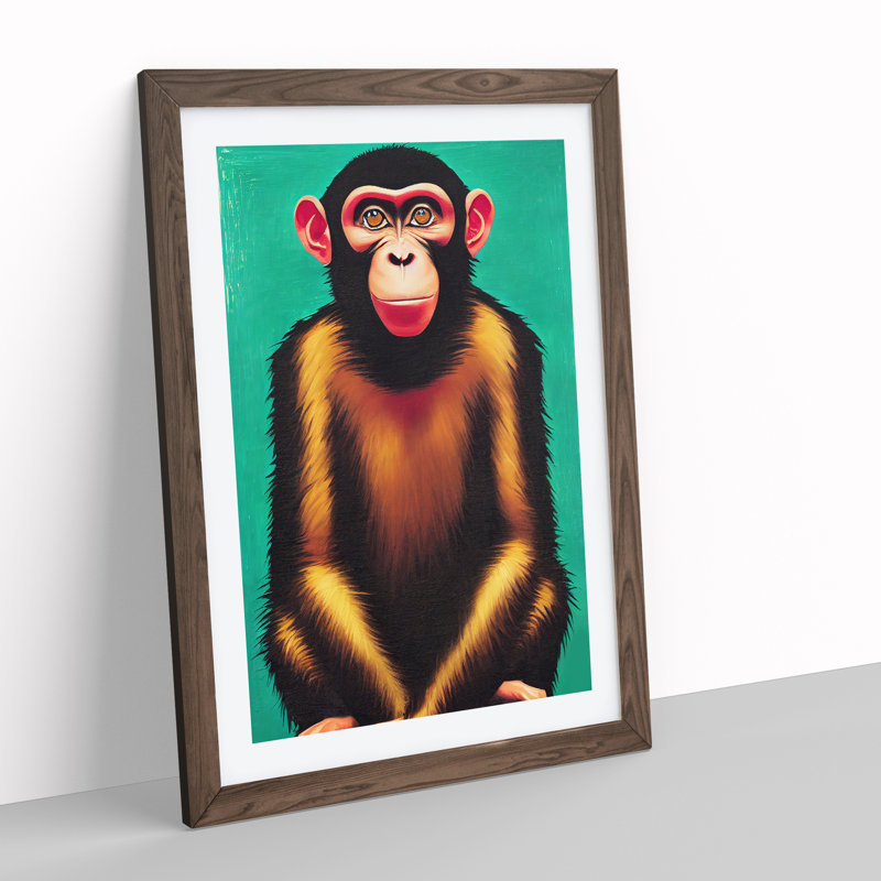 The Wonderful Monkey - Framed Print, Walnut, 34cm H x 25cm W x 2cm D
