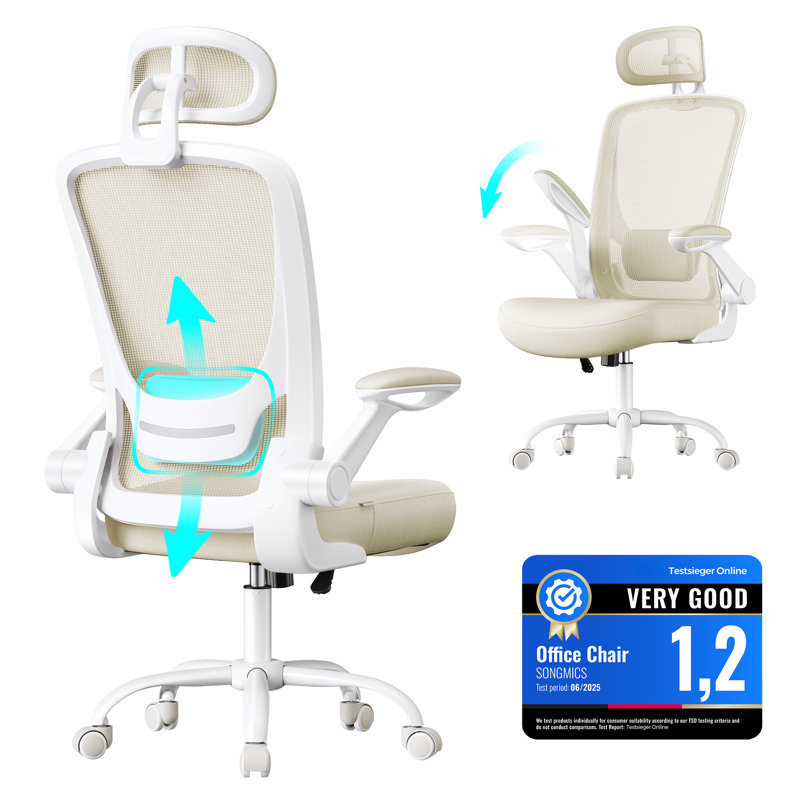 Office Chair, Tan, White