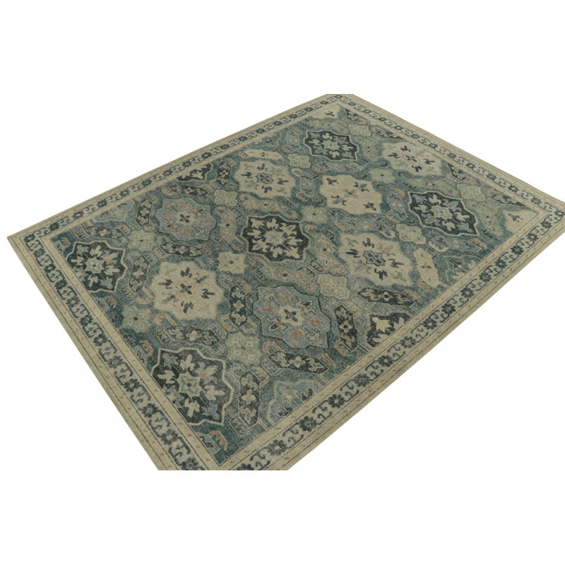 Distressed Homage Hand Knotted Wool Floral Area Rug, Runner 3' x 12'