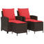  Ensemble de canapé de patio 4 pièces avec coussins en rotin de polyester brun-218455817