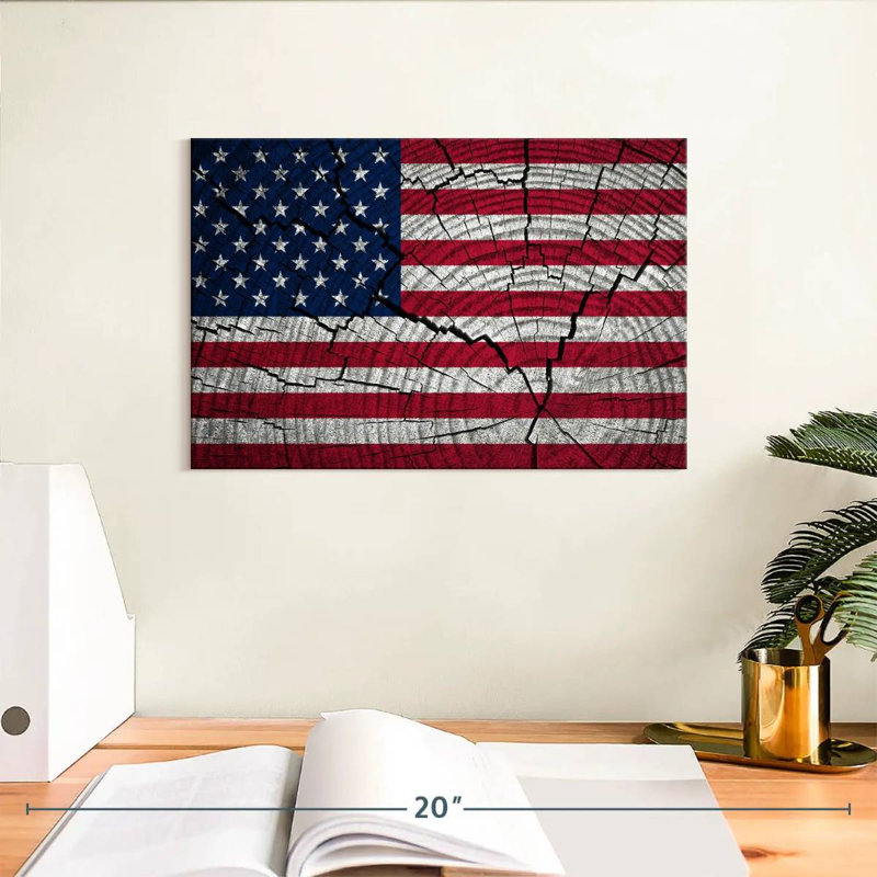 Borges Tree Stump American Flag
