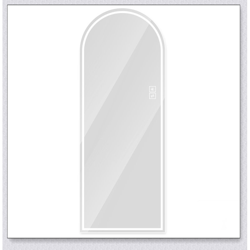 Miroir pleine longueur de 65 po x 21 po à DEL, à intensité variable, haute définition et antidéflagrant, debout ou fixé au mur