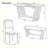 6-Piece Retro Dining Set, 1 Rectangular Table with 4 Upholstered Chairs and 1 Bench-81858191