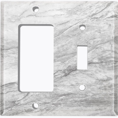 Marble Gray Print 5 Patterned 2 - Gang Combination Plate Standard Combination Wall Plate