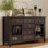 Buffet traditionnel à 3 portes en bois massif de 60 po avec moulures classiques et tablettes réglables Connaught