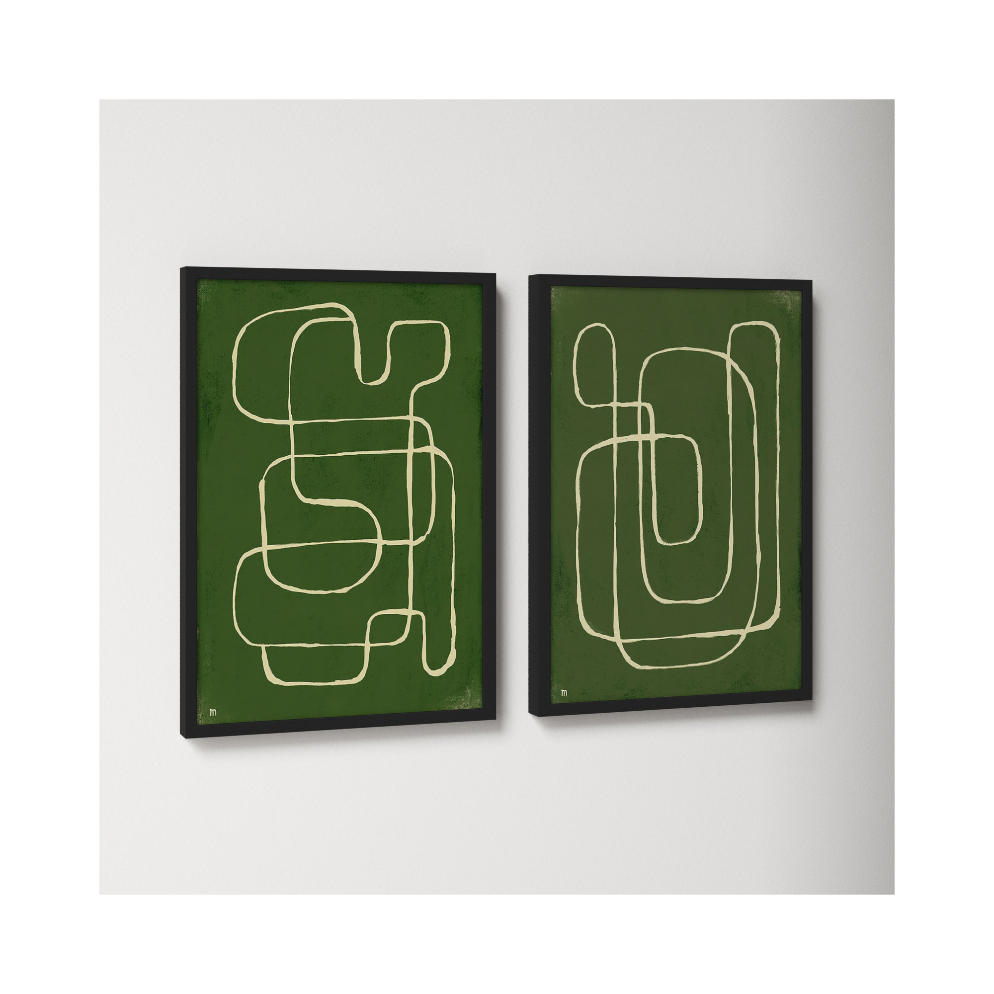 Line Works by StudioM, Black Framed Paper, 20" H x 28" W x 1.25" D