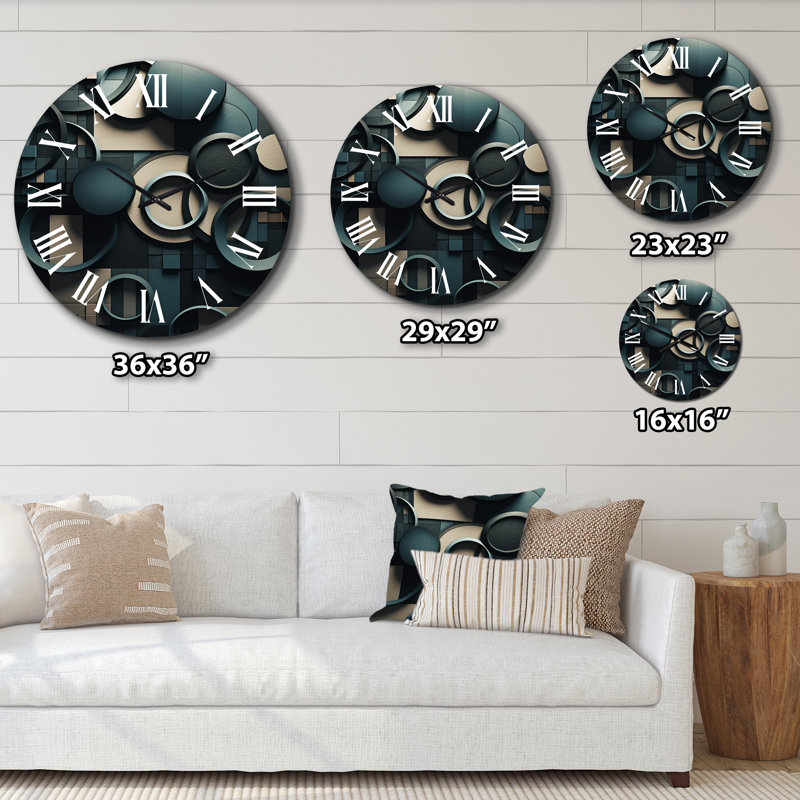 Horloge murale sarcelle, Grand