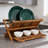 Large 3-Tier Collapsible Teak Dish Drying Rack, Wooden Countertop Organizer For Plates, Cups, Bowls With Foldable Space-Saving Design