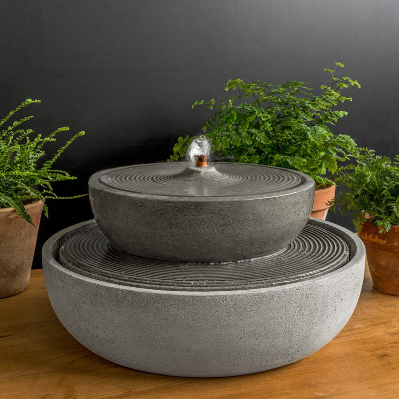 Lunas Hand Crafted Weather Resistant Cascade Fountain, Travertine