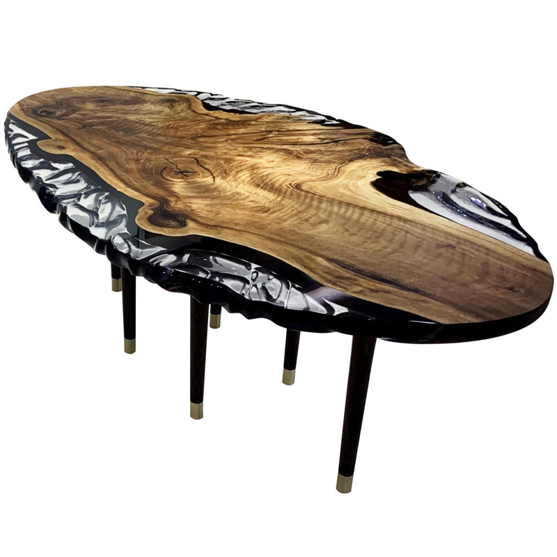 Calabria Walnut Wood Dining Table, 48" W x 108.3" L