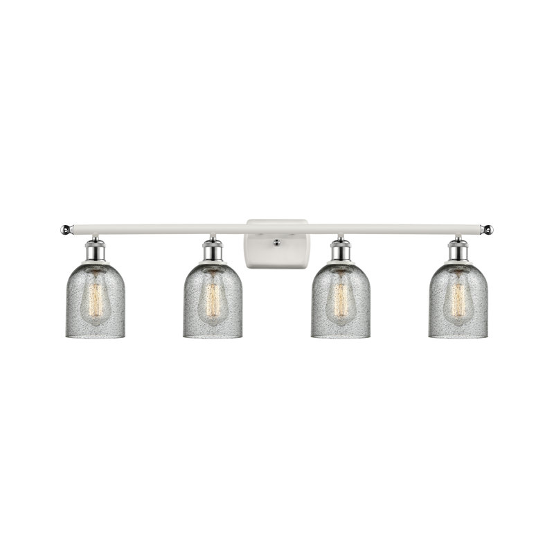 Éclairage de salle de bain à intensité variable 4 lumières Vella, Ampoule incandescente rétro de 60 watts, Anthracite
