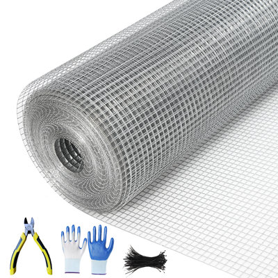 1/2 Inch 48 x 100 ft Hardware Cloth, 19 Gauge Galvanized Wire Mesh for Garden, Poultry, Fencing, Snake Proof