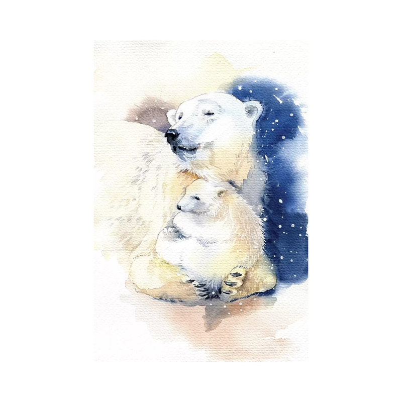 Bears by Marina Ignatova - Wrapped Canvas Painting, 20.32 cm H x 30.48 cm W