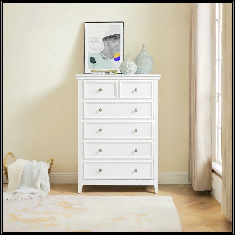 Commode 6 tiroirs Modern, Blanc
