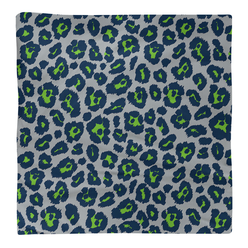 Polyester Animal Print Square Napkin, 10" x 10", Wolf Gray/Action Green/College Navy