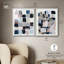 Palette de cubes, ensemble de décorations murales abstraites encadrées par Art Remedy, cadre blanc, 24 x 30-135371738-135371750