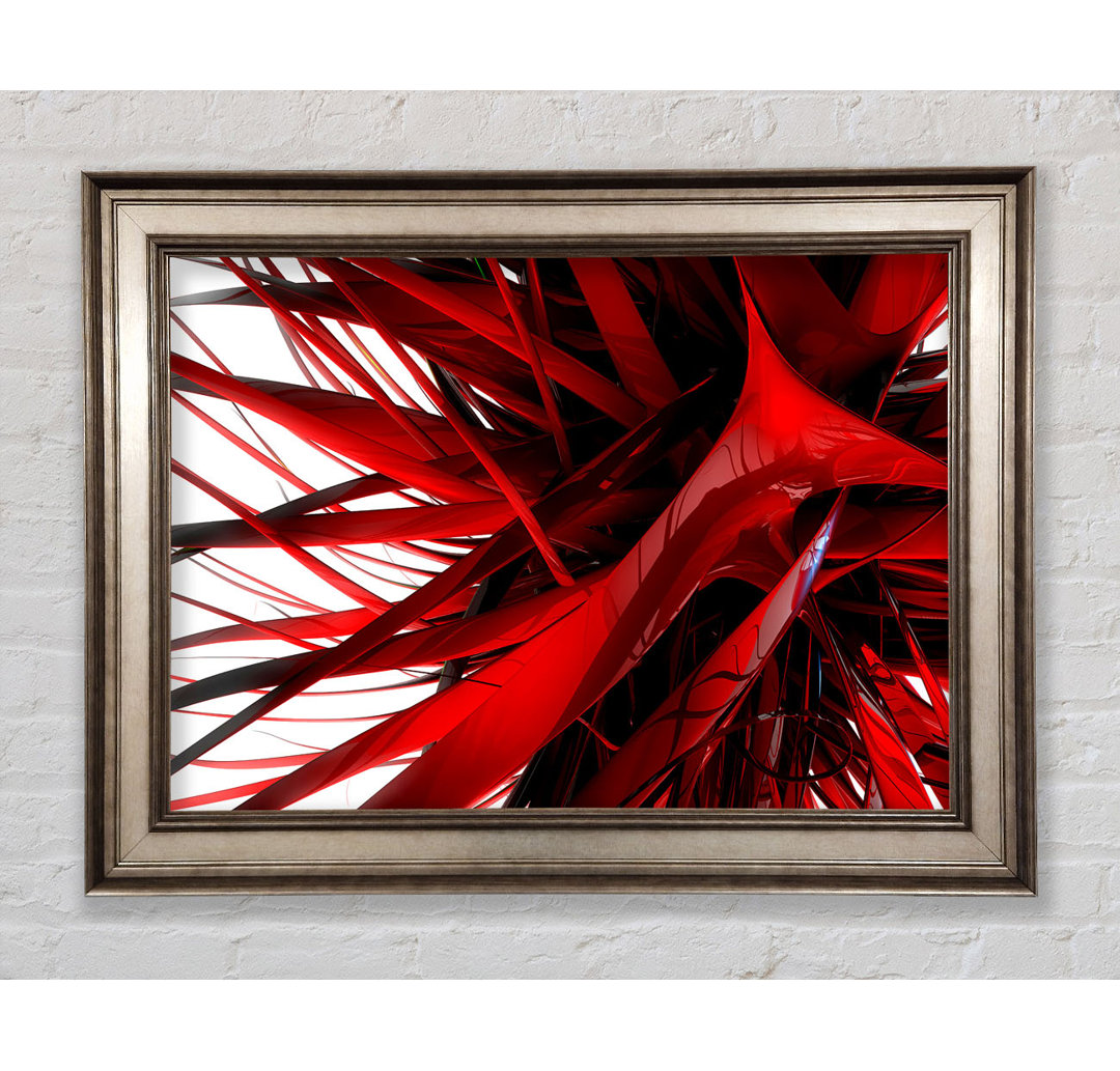 Gerahmtes Wandbild Red Maze