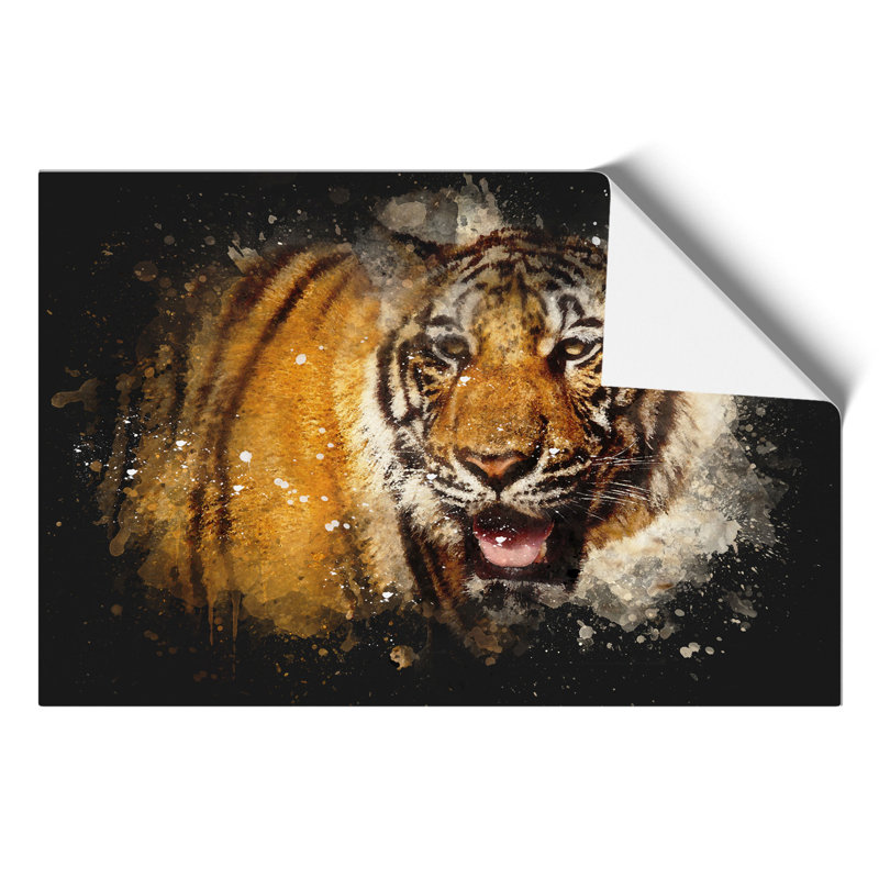 Tiger Paint Splash - Frameless Print, 59cm H x 84cm W x 0.1cm D