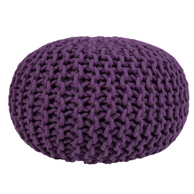 Bentall 40cm Wide Round Solid Colour Pouffe Ottoman