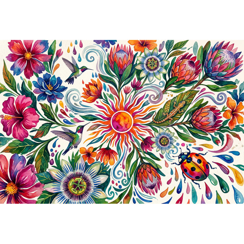 Papier peint aquarelle à motif floral botanique amovible, Textured Non-Pasted, 160 po x 108 po