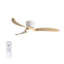 Ventilateur de plafond de 52 pouces avec lumière, 3 pales en bois naturel, télécommande, moteur à courant continu réversible pour le salon