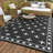 8' x 10' Waterproof Reversible Outdoor Rug, Plastic Straw Weave, Lightweight and Easy-Clean Patio Mat for Deck, Backyard, Camping or RV Use, Black/White-422947556-422947558