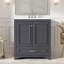 Meuble-lavabo de luxe 30 po avec lavabo en céramique, meuble-lavabo avec 2 grandes portes à fermeture douce, armoire de rangement en bois massif
