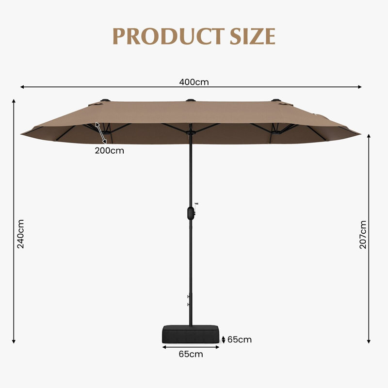 Chaneta 157.48cm Balcony Parasol, Brown