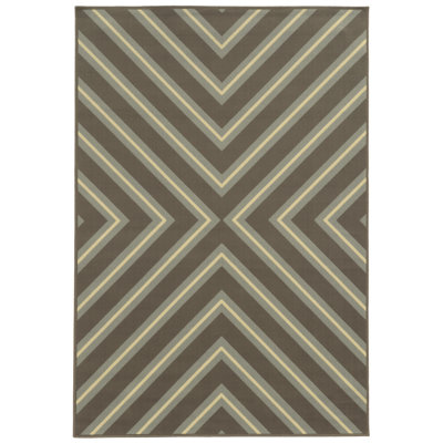 Tapis gris à motif géométrique Brookes
