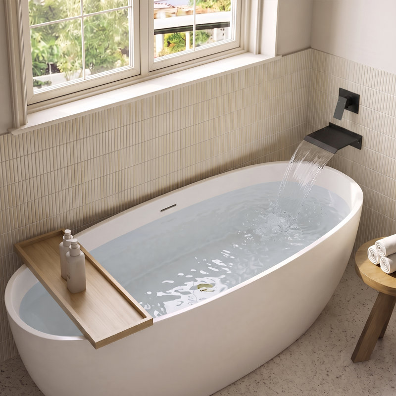 Robinet de baignoire romaine à une poignée, Noir mat