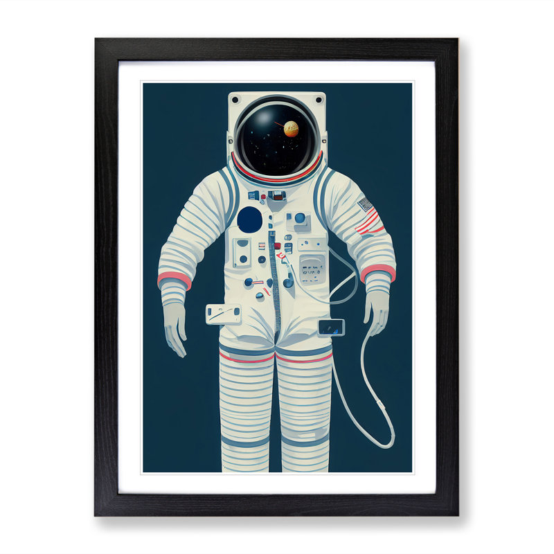 Portrait of an Astronaut - Framed Print, 46cm W x 34cm W x 2cm D, Black Framed