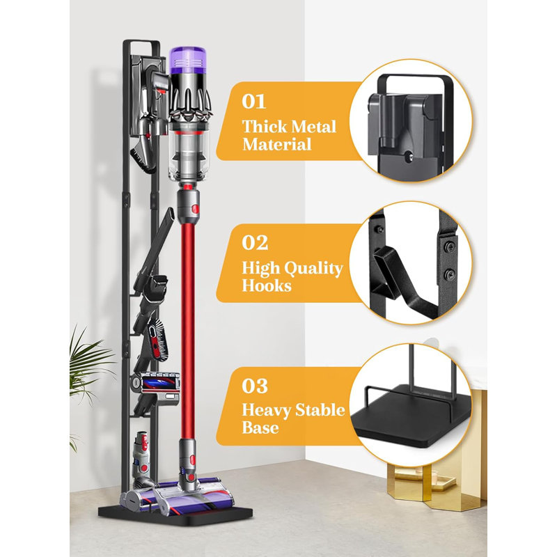 Support de rangement en métal pour aspirateur sans fil et accessoires