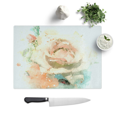 Glass Floral Art in Abstract Chopping Board