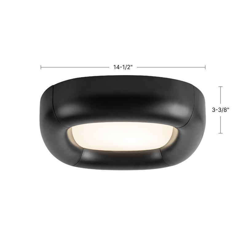 Folio 15-in Black dimmable LED Flush Mount, White