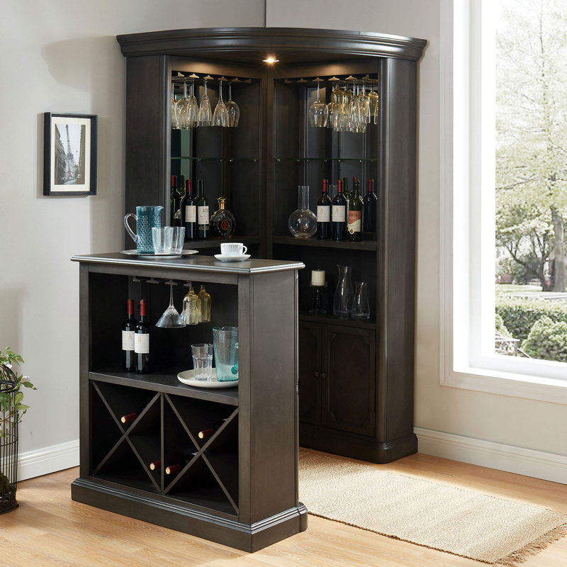 Bar avec rangement pour le vin Triton, gris