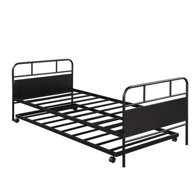 Lit de jour en métal avec couchette et cadre pour plus de stabilité, simple économie d'espace