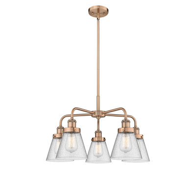 Cone 5 Light Stem Hung Chandelier