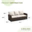 Canapé de patio extérieur en osier 71,1 po Thavy-350079743