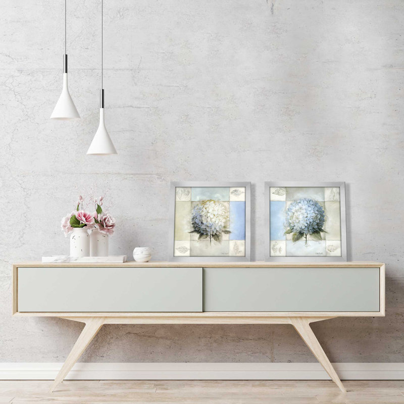 " Blue Hydrangea " 2 - Pieces
