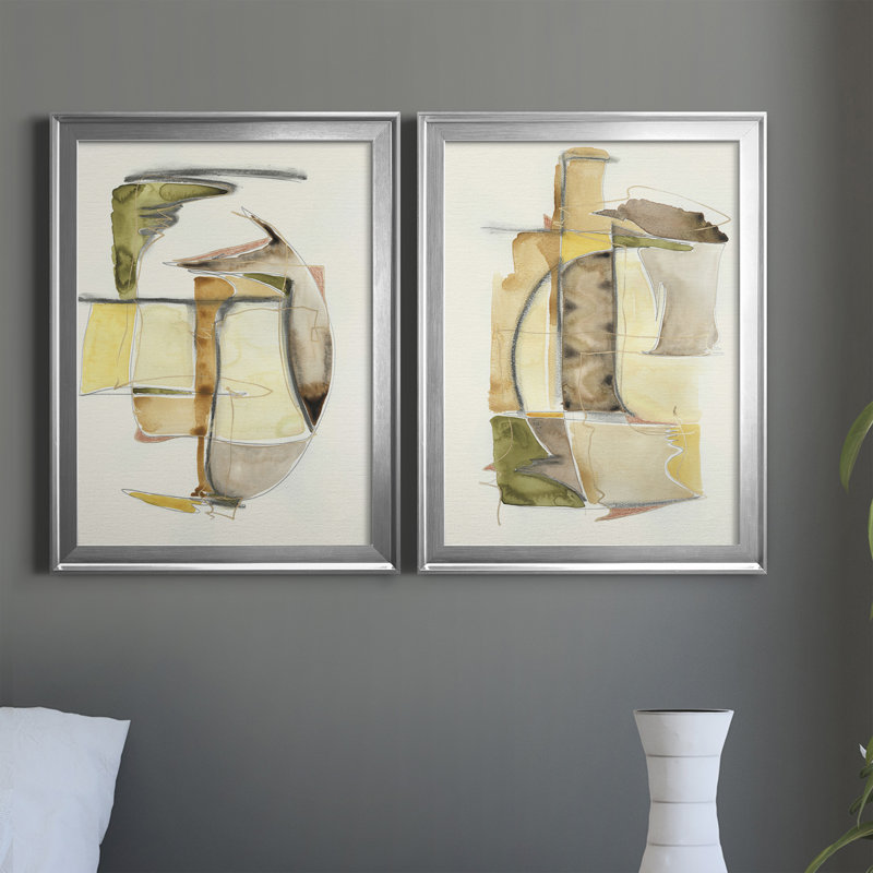 «Brown Sugar I», ensemble de 2 peintures sur toile encadrées, Argent, H 36,5 po x l 53 po x P 1 po