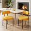 Dining Chairs Modern Teddy Fabric Upholstered Chairs with Curved Backrest and Black Metal Legs-712499587-710607603