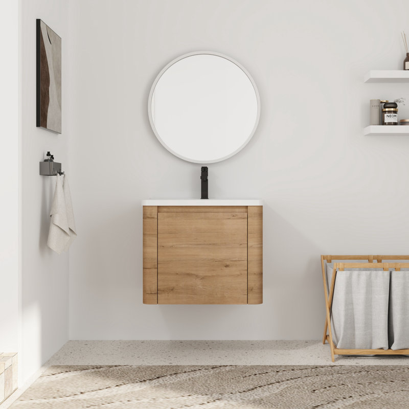 Meuble-lavabo simple avec comptoir en céramique, 24"