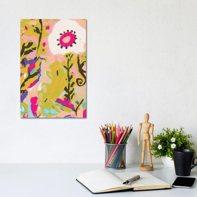 Pink Boho Floral II by Karen Fields - Wrapped Canvas Print