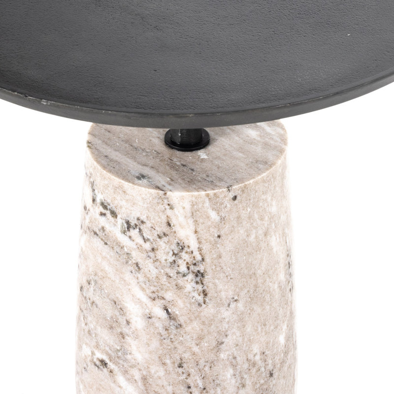 Cronos End Table, River Gray Marble, Aged Gray