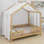 Lit de plancher avec auvent, cadre de lit en forme de maison avec balustrades hautes-576947652-576947653