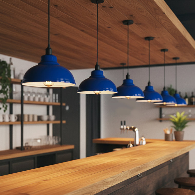 1 - Light Dome Pendant, Navy Blue