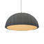 Radiance - Luminaire suspendu dôme plissé 1 lumière - Gris brillant - Nickel brossé - Ampoule remplaçable - Cordon blanc-697636371-697636396